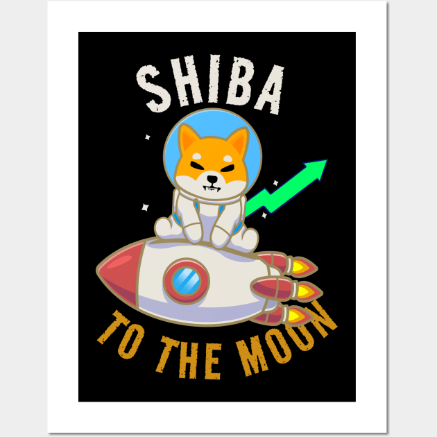 shiba inu coin to the moon Wall Art by Suarezmess